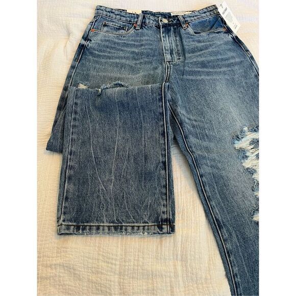 NWT Blank NYC The Baxter Rib Cage Straight Leg Distressed Jean - Picture 7 of 9